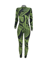 Bodycon-Jumpsuits mit langen Ärmeln und Reißverschluss